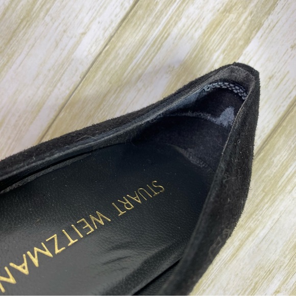Stuart Weitzman Black Suede Logoyork Wedge Pumps - Picture 6 of 12